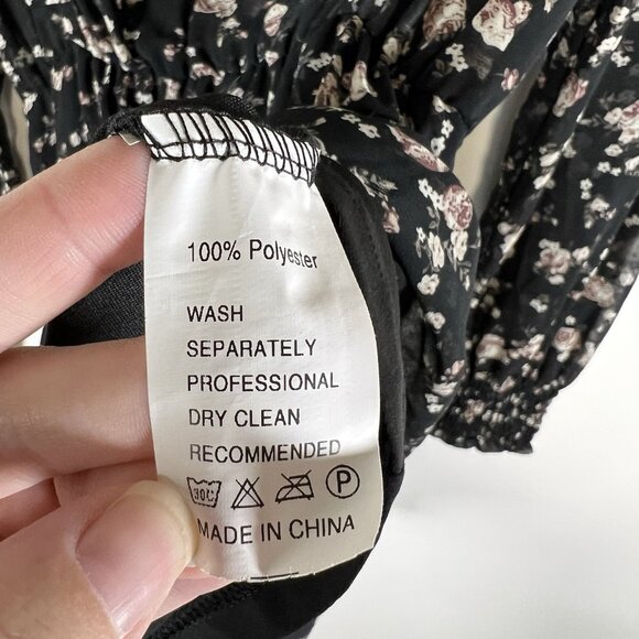 70/21 Dress Womens Size Small Chiffon Floral‎ print Cut Out long sleeve NWT Boho - Picture 8 of 11